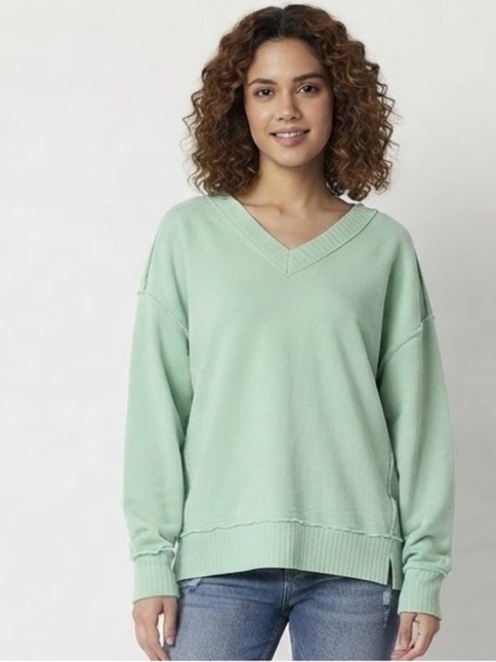 Arizona Jean Company Oversized V-Neck Sweatshirt
